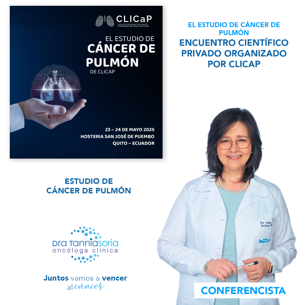 Dra Tannia Soria conferencista en el Estudio de Cáncer de Pulmón, organizado por CLIPaP